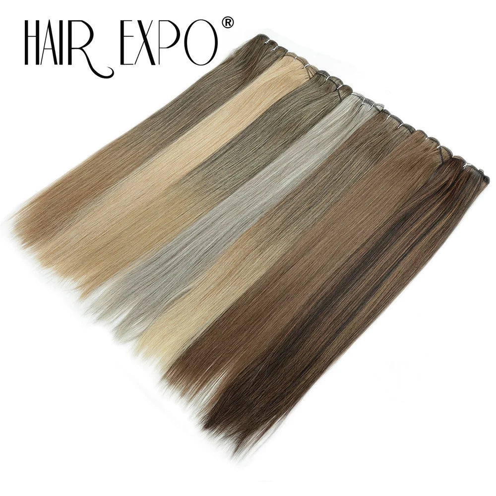 26" Bio Straight Hair Bundles Natural Soft Heat Resistant Fiber Synthetic Fiber Hair Extensions Protein Straight Hair Weave