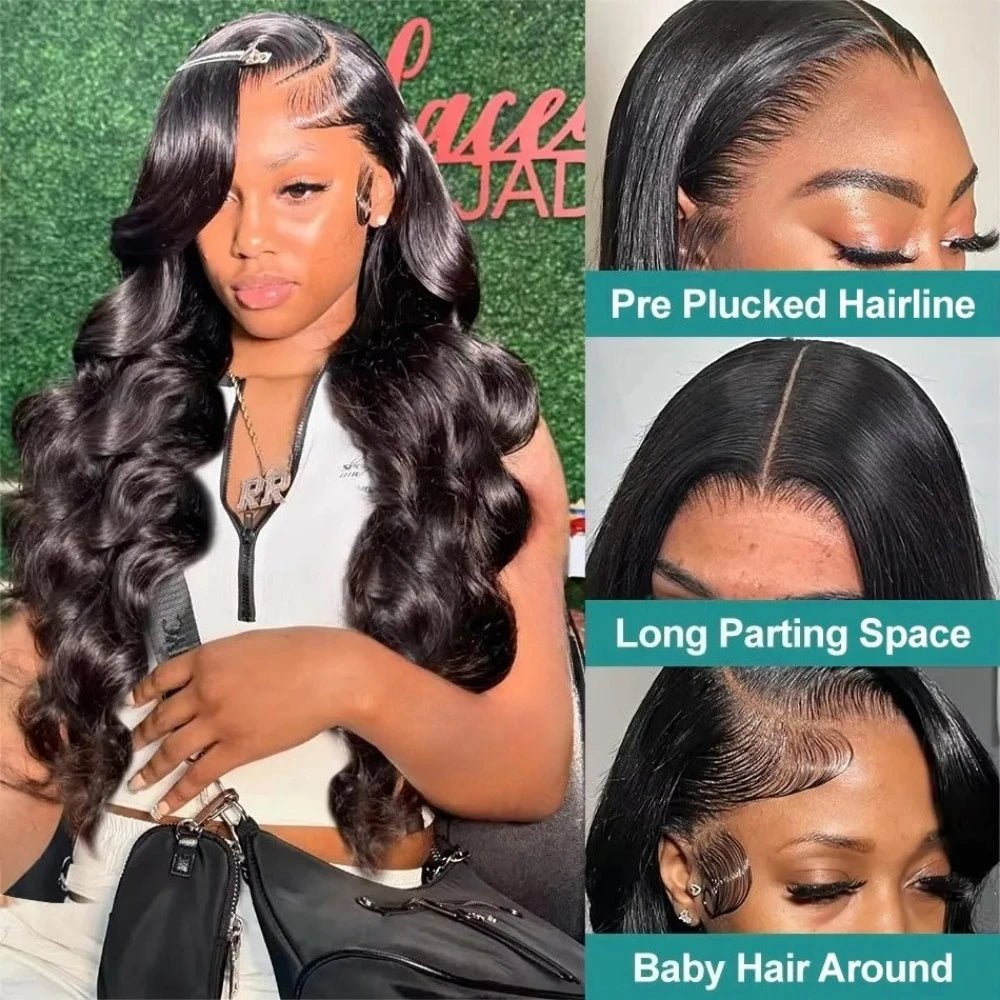 220% Density 40In Body Wave 13x6 HD Lace Frontal Wigs Pre Plucked 5x5 Lace Wigs For Women 13x4 Lace Front Wig 360 Human Hair Wig