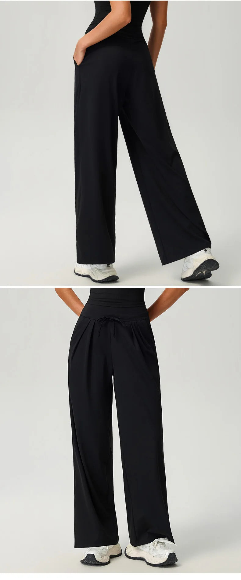 High Waist Yoga Pants Straight Leg Bottoms Women Gym Leggings Naked Feel Pilates Running Fitness Workout Sports Trousers
