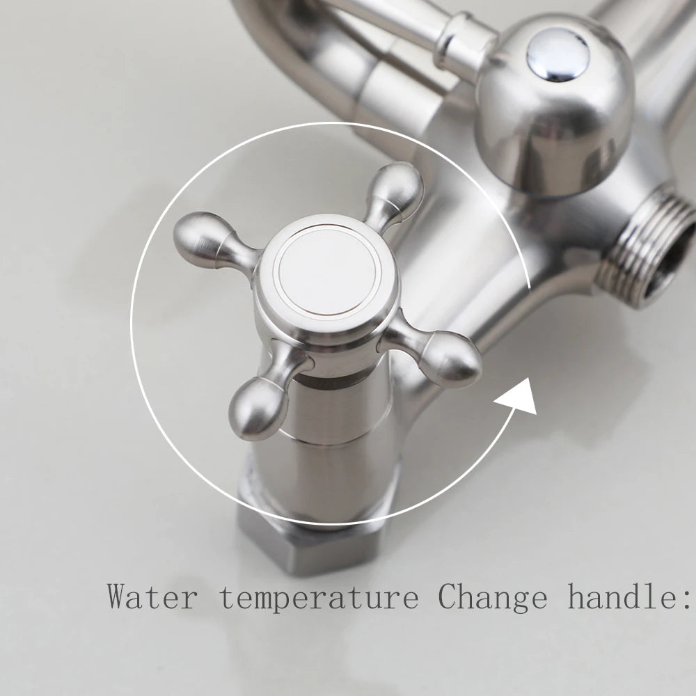 ZAPPO Antique Shower Set Wall Bathroom Bath Shower Faucet Rainfall Brass Shower System with Swivel Spout Mixer Tap Sliding Bar