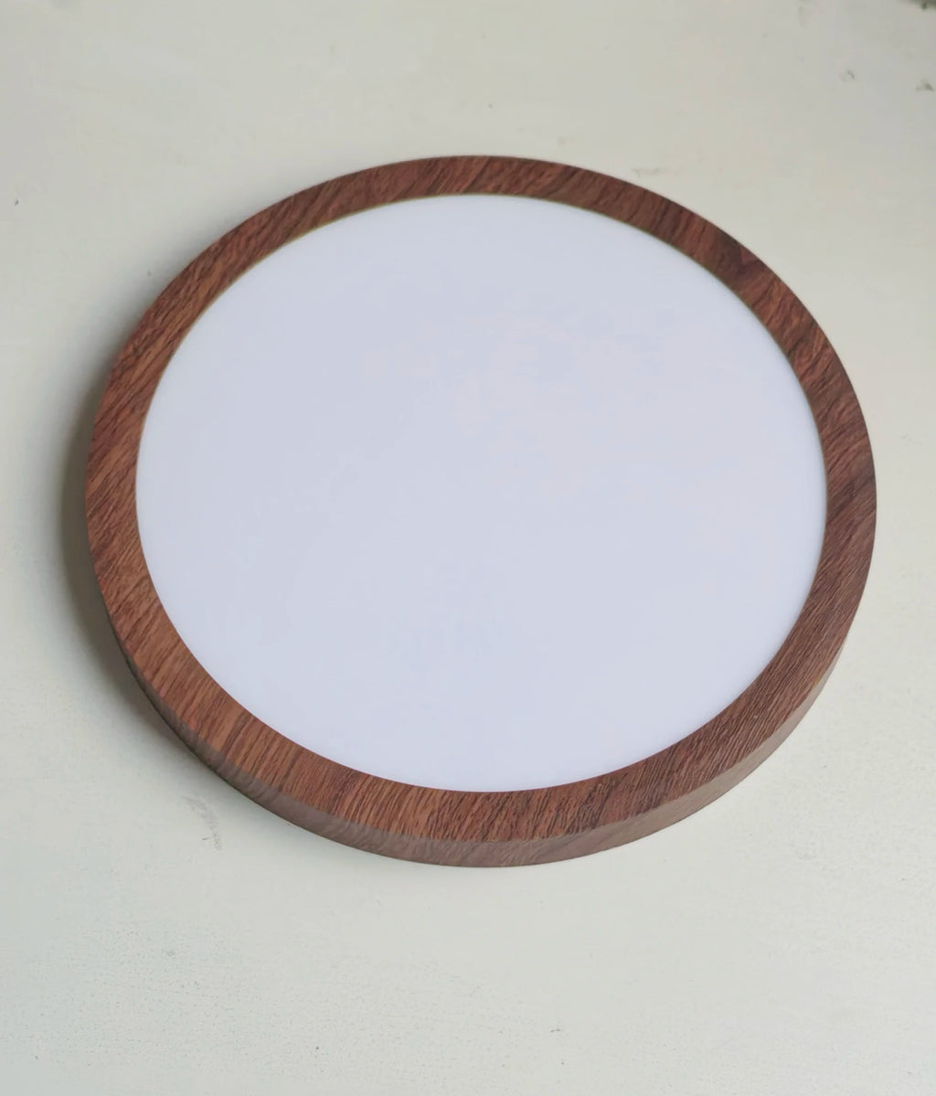 Modern Wood Grain LED Ceiling Light Ultra-Thin Walnut Wood Ceiling Lamp Bedroom Bathroom Living Room Kitchen Home Decor Lighting