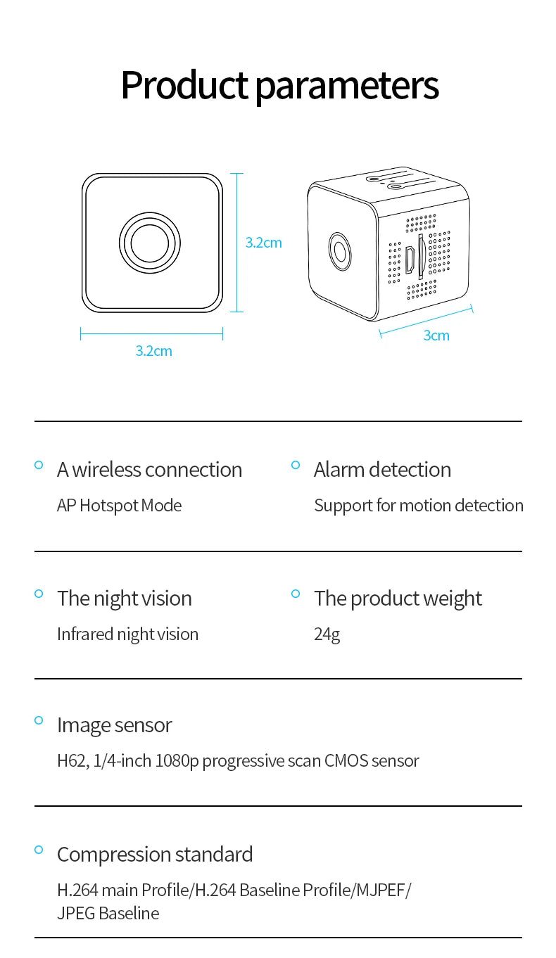 Mini Camera WiFi 1080P HD Wireless Security Monitor For Home Night Version Protection Remote Intelligent Camcorder 2026 New ﻿