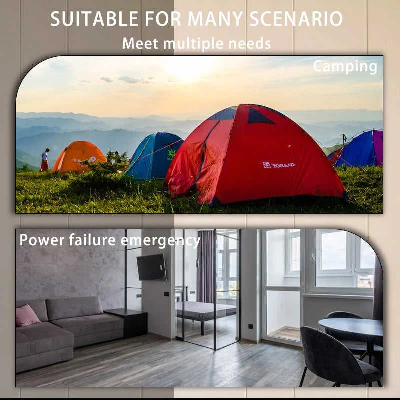 Rechargeable Camping Lights Outdoor Magnetic Suction Tent Lanterns Maintenance Emergency Lights High Light Flashlights 13500mah
