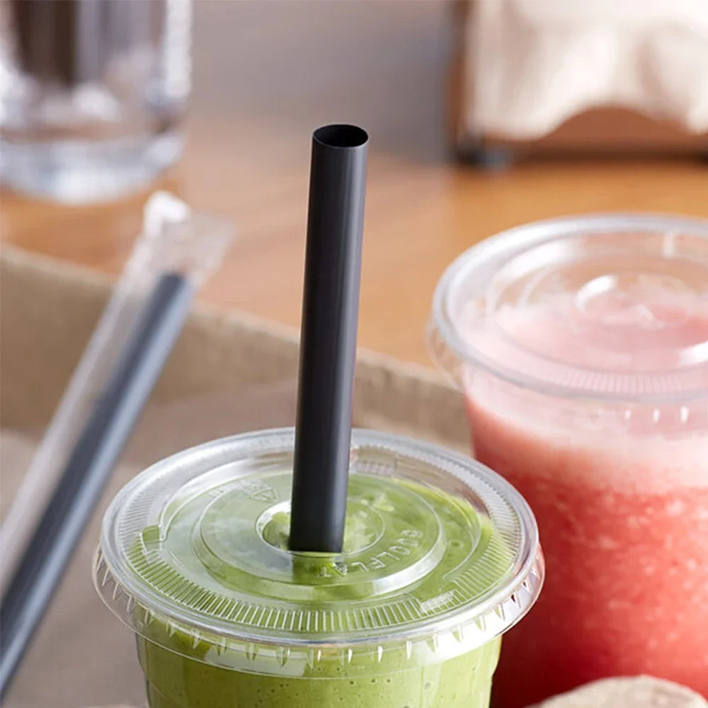 100/400pcs Big Black Straws for Drinks Big Milkshake Straws  Drinking  Bubble Tea Straw   Party and Wedding Accessories