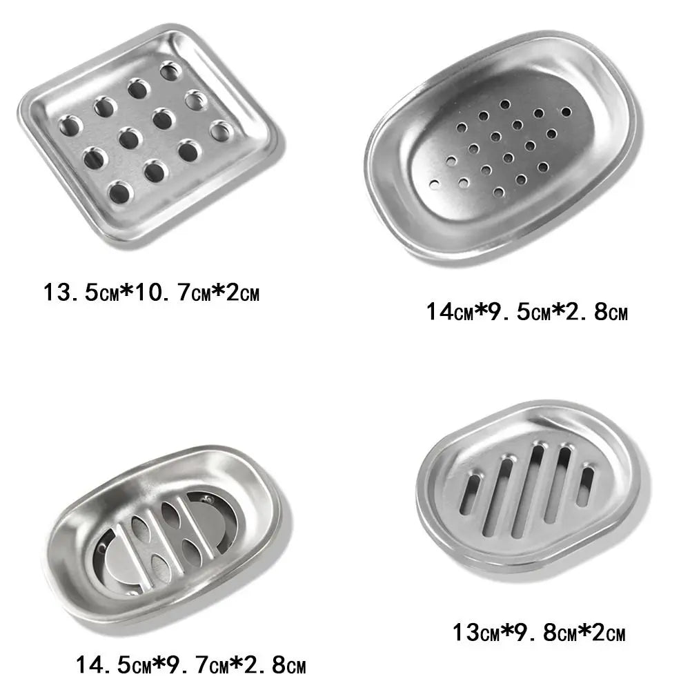 Stainless Steel Soap Dish Durable Double Layer Drainable Soap Container Tray Storage Rack Bathroom Kitchen Sink Organizer