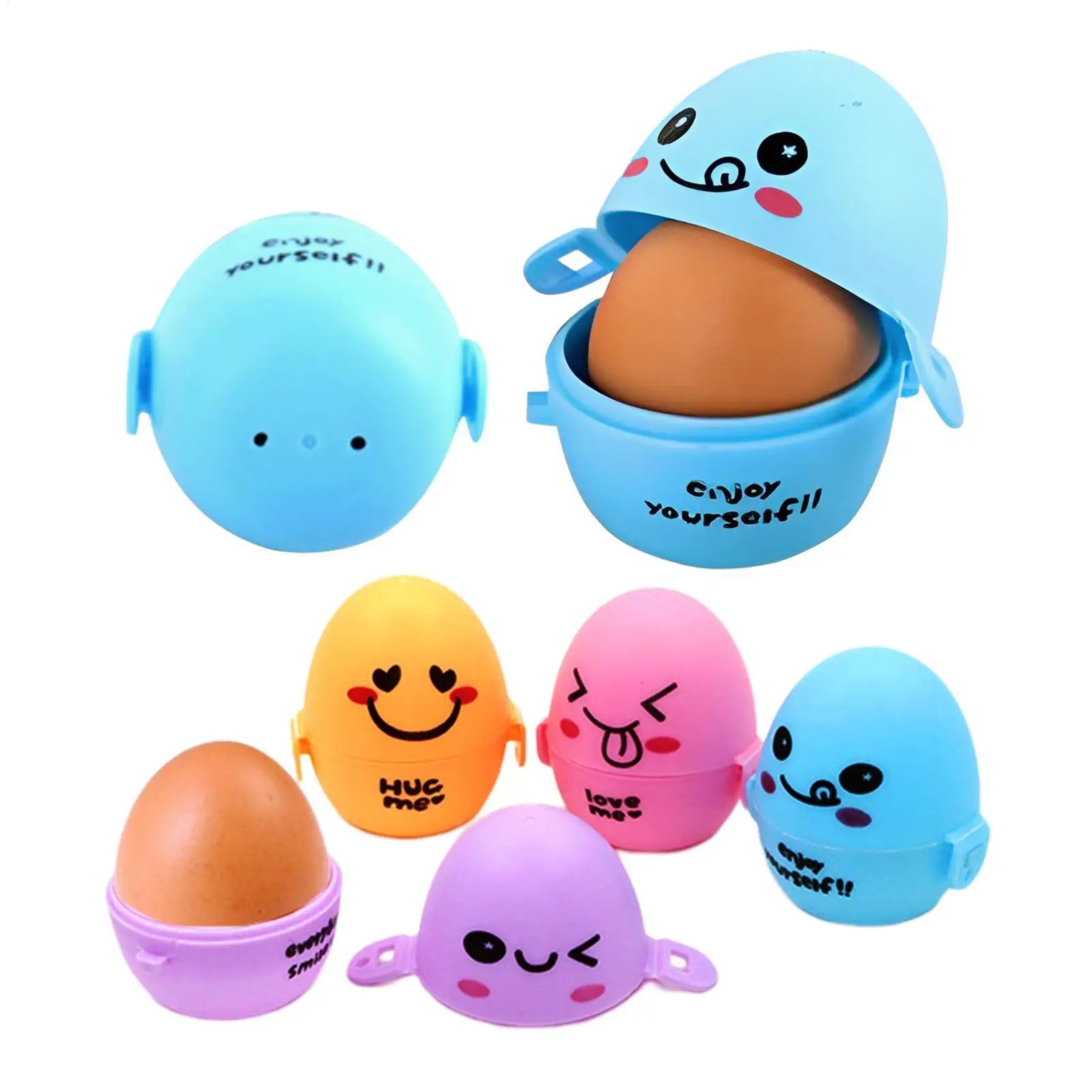 1pc Portable Egg Container Cartoon Storage Box Egg Protection Cover Kitchen Gadgets for Picnic Outdoor Travel Barbecues Home