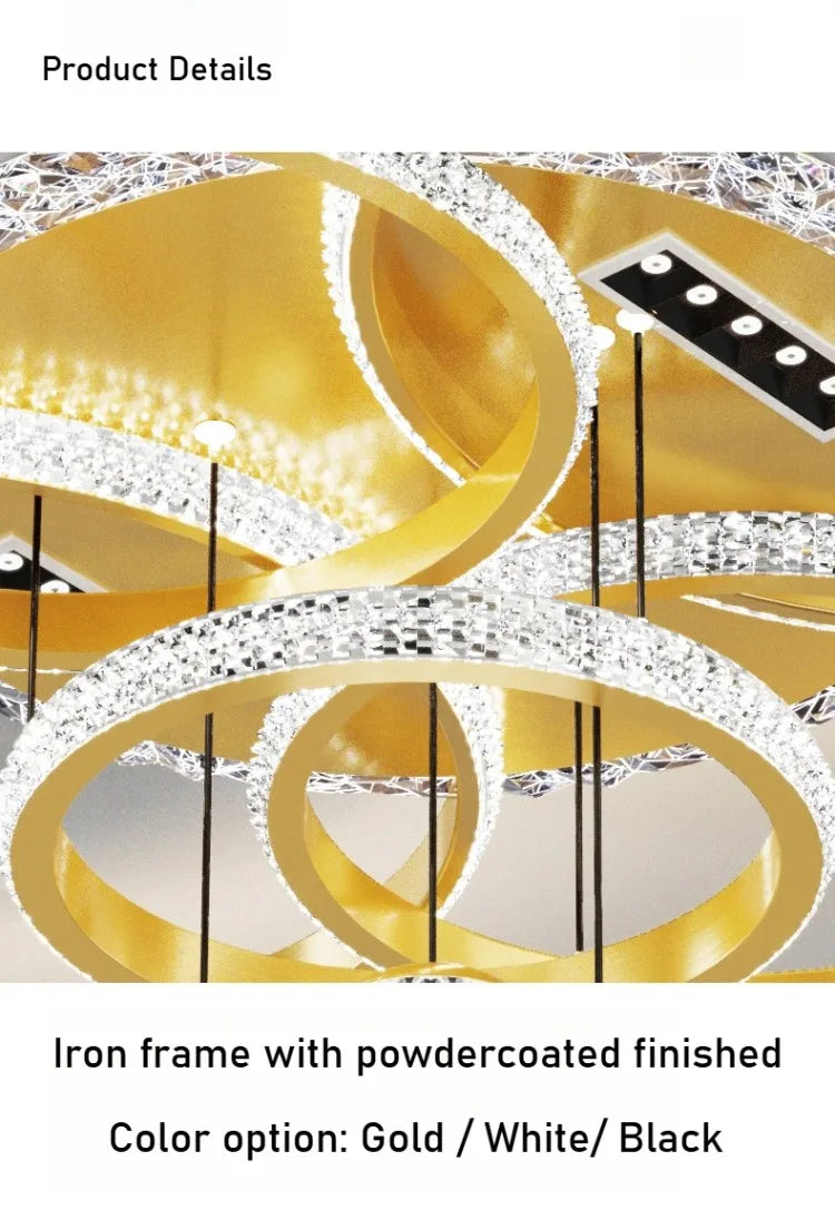 Modern LED Ceiling Light for Living Room Decor Pendant Light Interior Decoration Ceiling Luxury Chandelier Restaurant Lamp Villa