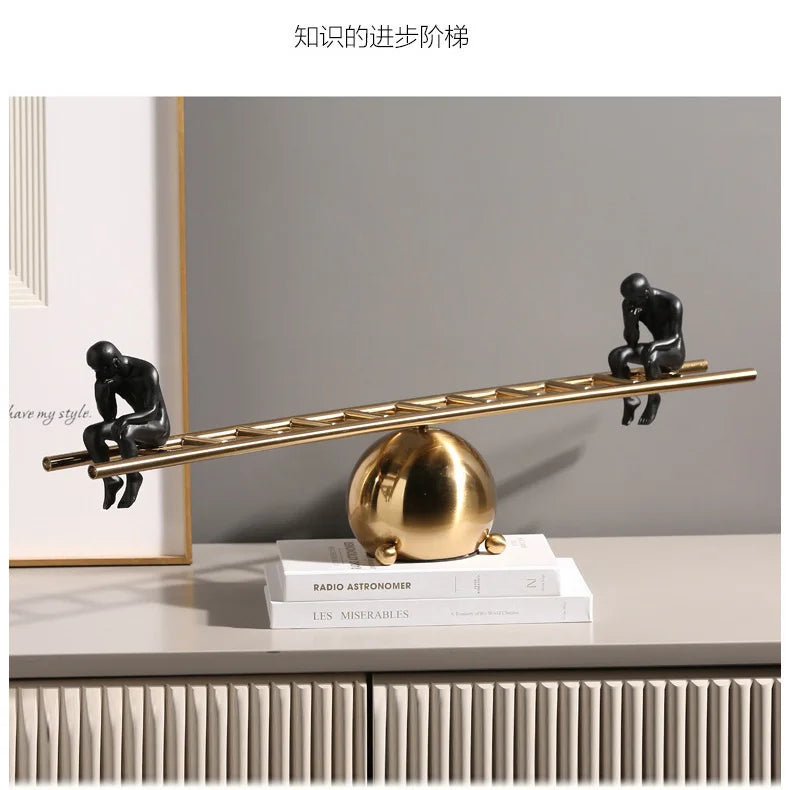 Decoration Modern Simple Creative Meditators Light Luxury Living Room Wine Cabinet TV Cabinet Study Decorations
