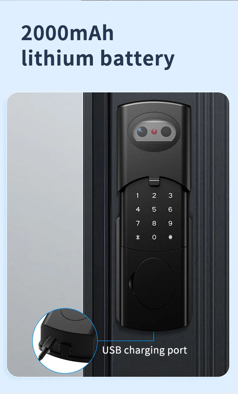 Waterproof Smart Lock Remote APP Video Intercom 3D Face Recognition Tuya Smart Home Fingerprint Password IC Card Doorbell Keypad