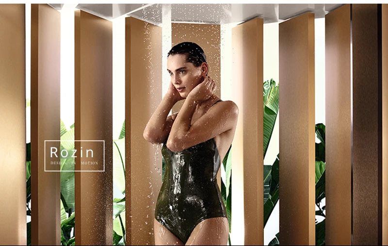 LED Light Bathroom Shower Panel Intelligent LCD Shower Column System with 6 Modes Rain Waterfall Massage Jet Bath Mixer Tap