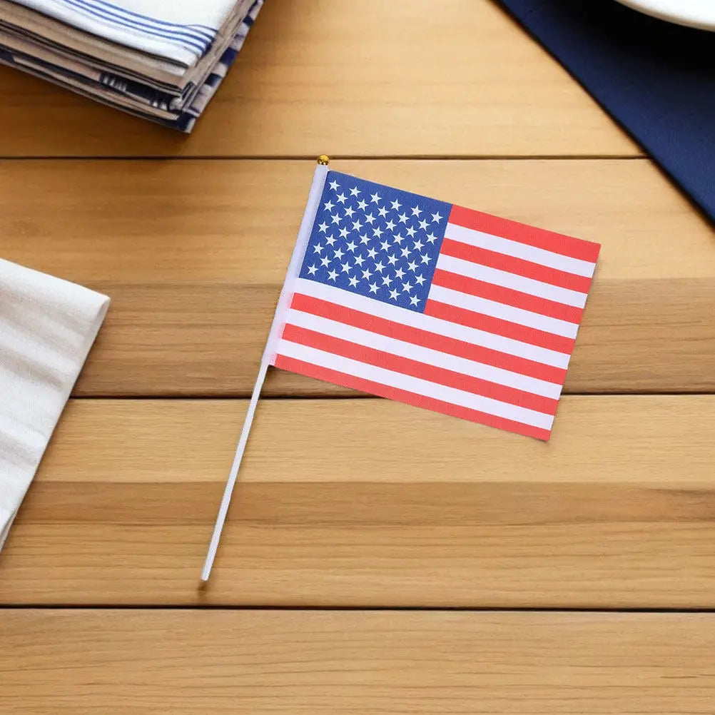 15Pcs Handheld American Flags Vibrant Mini Us Flags for 4Th of July Memorial Veterans Day Patriotic Hand Waving Usa Flag