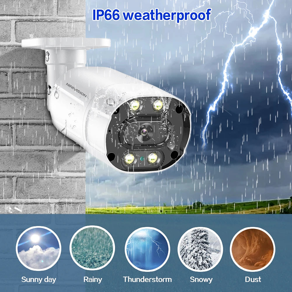 AHD Camera HD 4K 8MP Surveillance Camera CCTV Bullet Outdoor Home Video Surveillance Camera Face Detection Color Night Vision