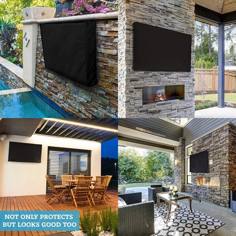 22 Inch to 75 Inch Outdoor TV Cover Screen Dustproof Waterproof Cover Sleeve Cover High Quality Oxford 600D Black Beige TV Box