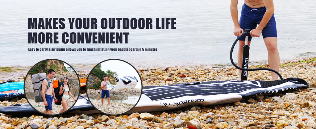 Spatium Inflatable Paddle Board Touring Portable Water Sports Air Inflatable Anti-Skid Surfing Board Equipped With Backpack