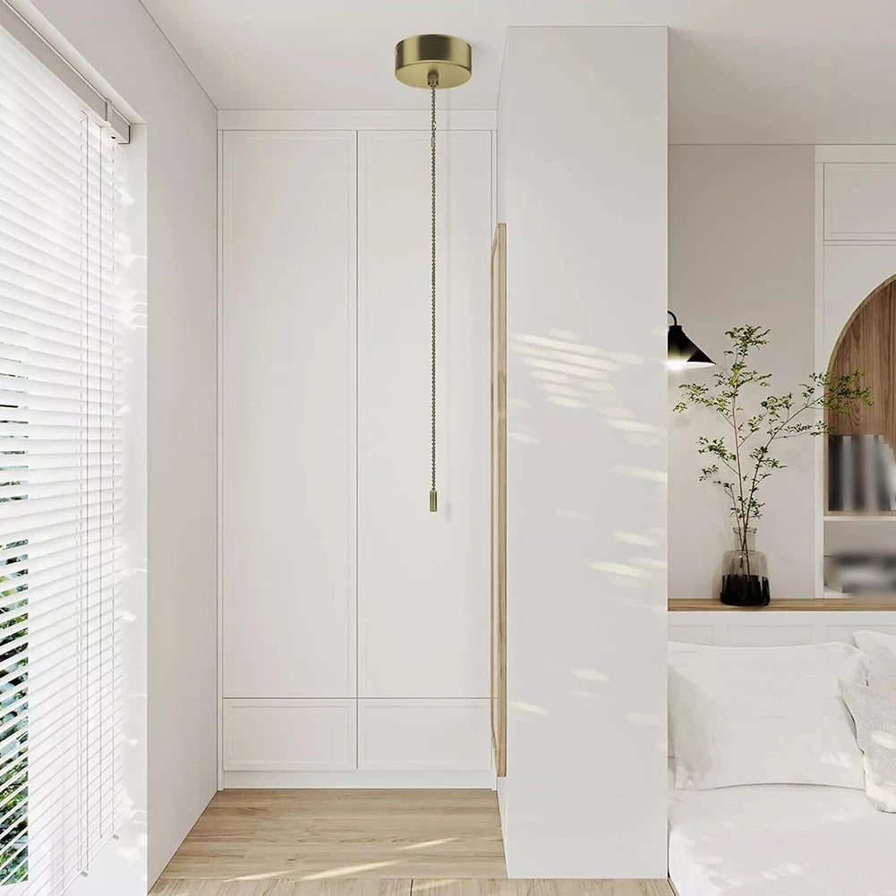 Luxury Bathroom Decor Switch Button Modern Light Switch Gold Pull Cord Light Switch Sophisticated Bathroom Decor