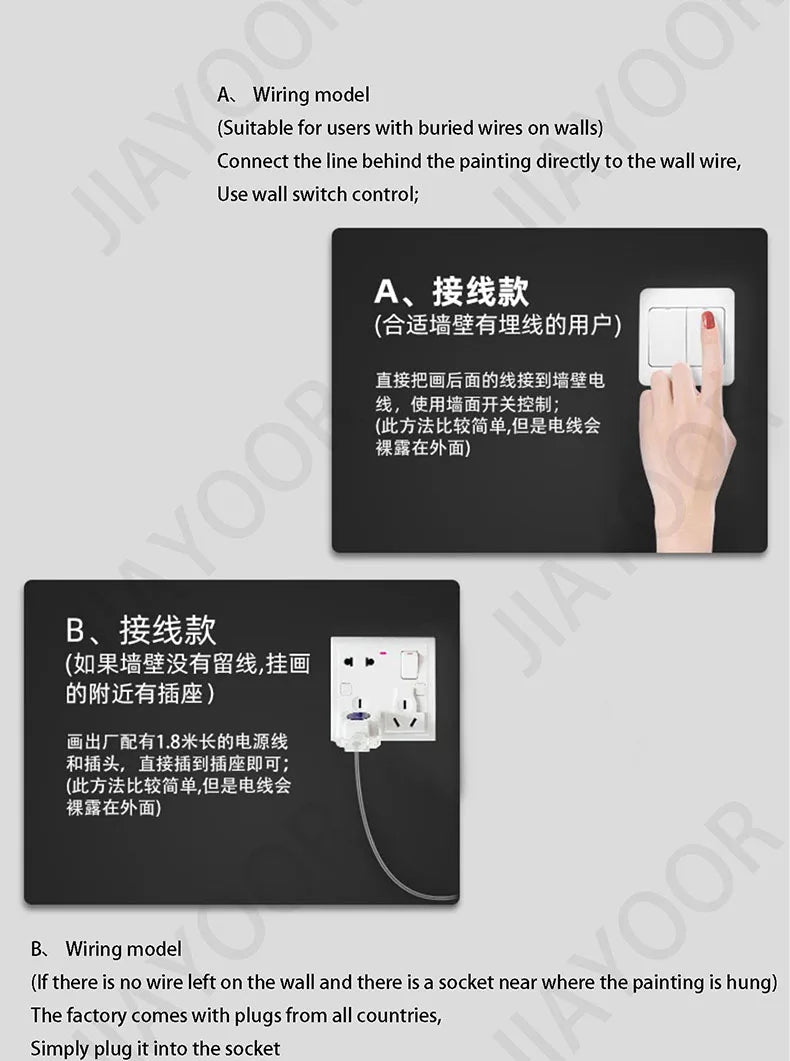 New  Modern High-end Wall Lamp Remote Control Light Luxury Living Room Decoration Painting Lamp Elephant Hanging Painting LED