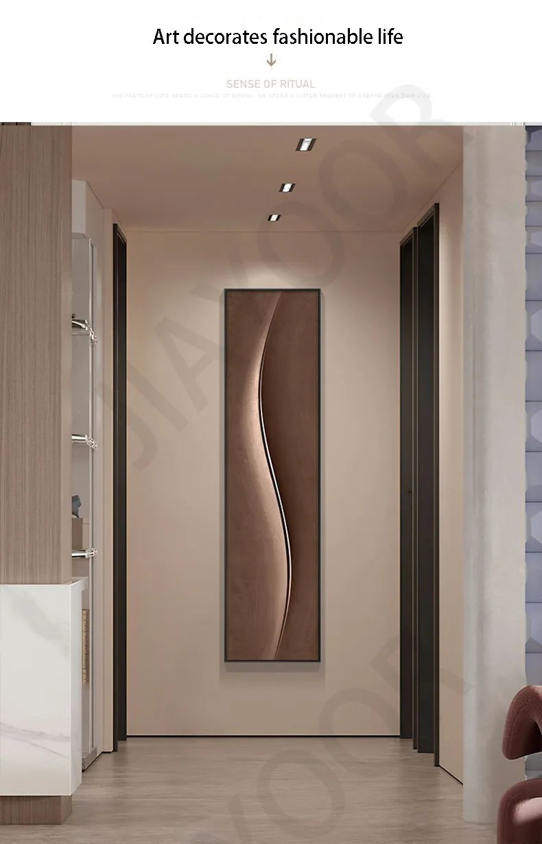 Modern Light Luxury Corridor Hanging Painting Interior Entrance Decoration  Simple Abstract Long Strip Vertical LED Wall Lamp