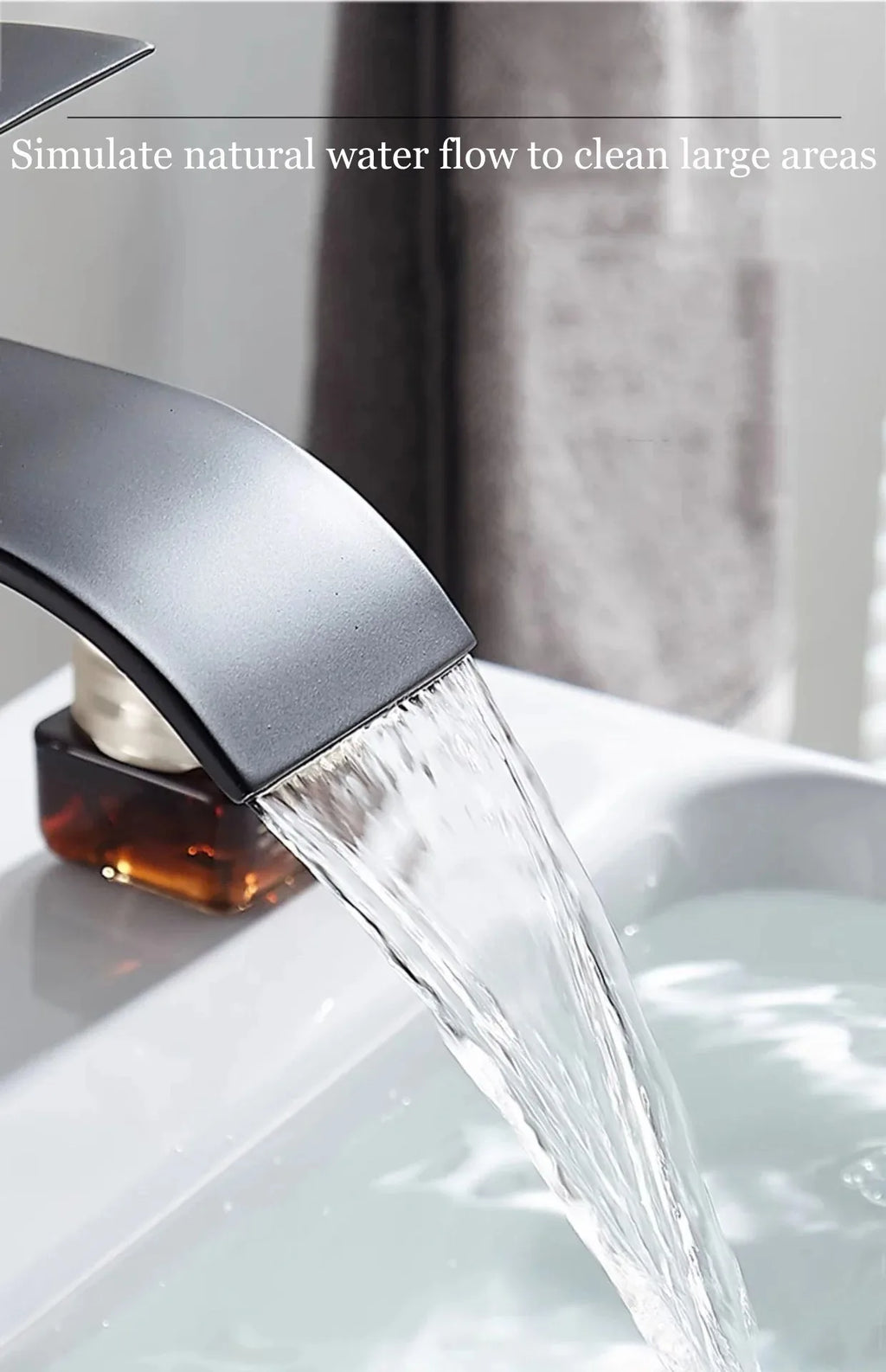 Waterfall Wash Basin Stainless Steel High And Low Faucet Black Hot And Cold Toilet Wash Basin Bathroom