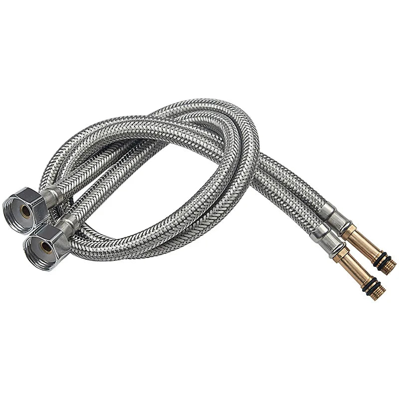 New 60cm/80cm/100cm Stainless Steel Faucet Hoses Cold Hot Mixer Faucet Water Inlet Pipe Kitchen Faucet Bathroom Tap Hose Tube