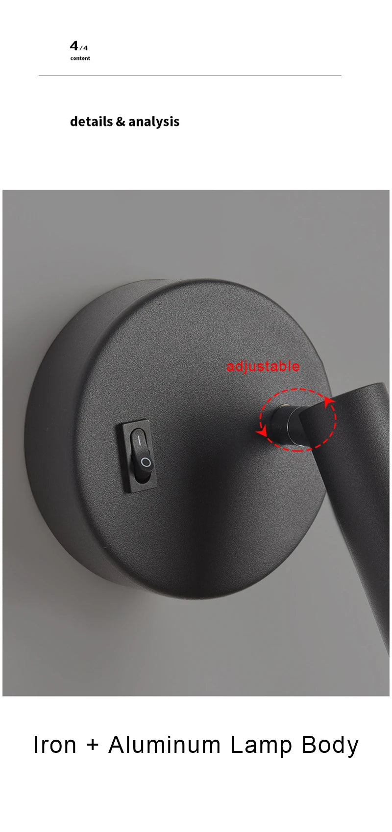 Switch Wall Lamp Modern LED Wall Light Simplicity Spotlights Indoor Lighting Room Decor For Living Room Bedroom Bedside Sconces