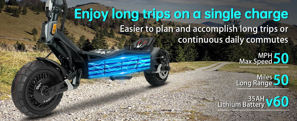 High Power Dual Motor 3000W*2 Electric Scooter 10 Inch Anti-Shock Tires Foldable Adult Off Road E Scooter Long Distance Travel Scooter