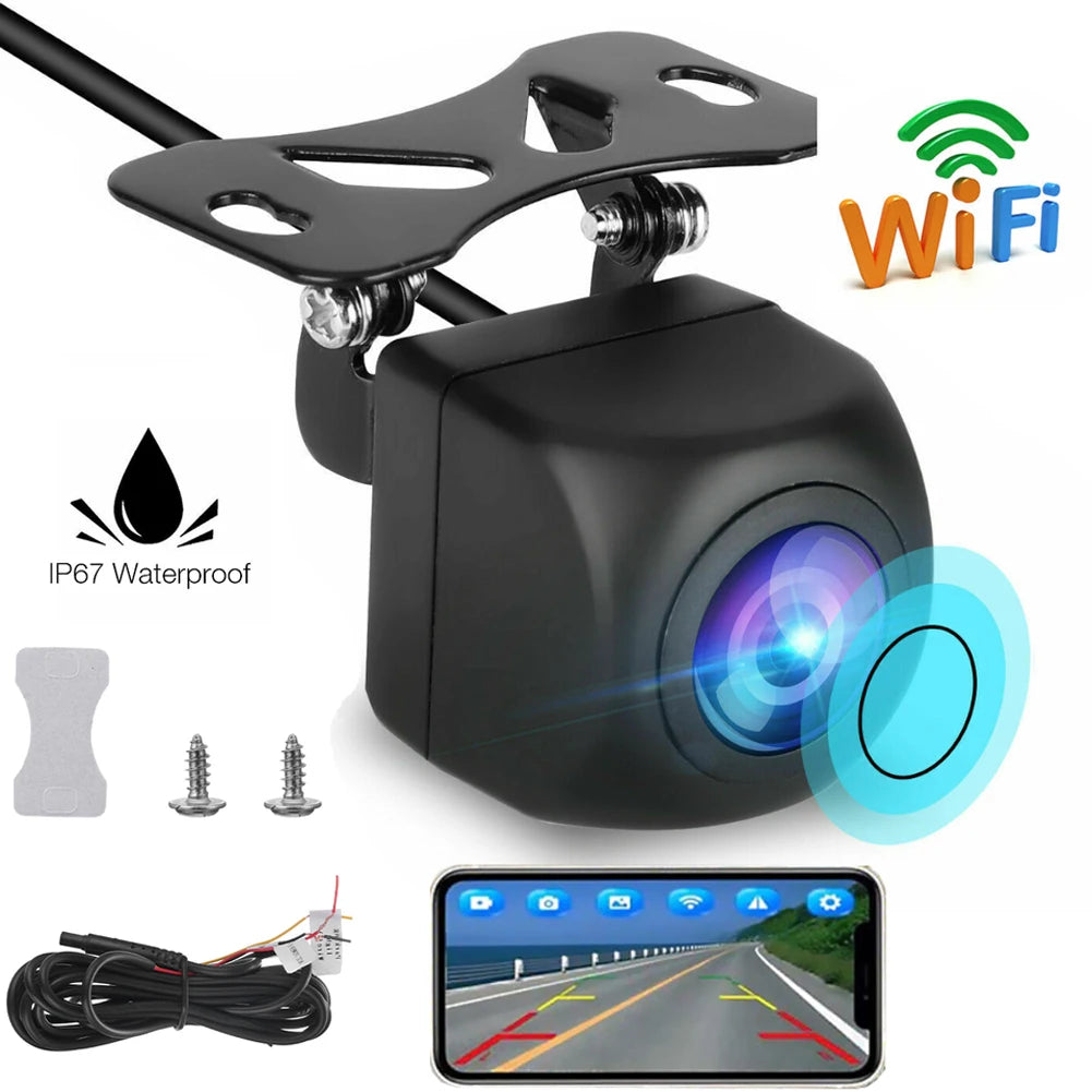 Wireless WiFi Car Rear View Camera Night Vision HD Reverse Cam IP67 Waterproof Vehicle Camera 175 Degree for Android IOS