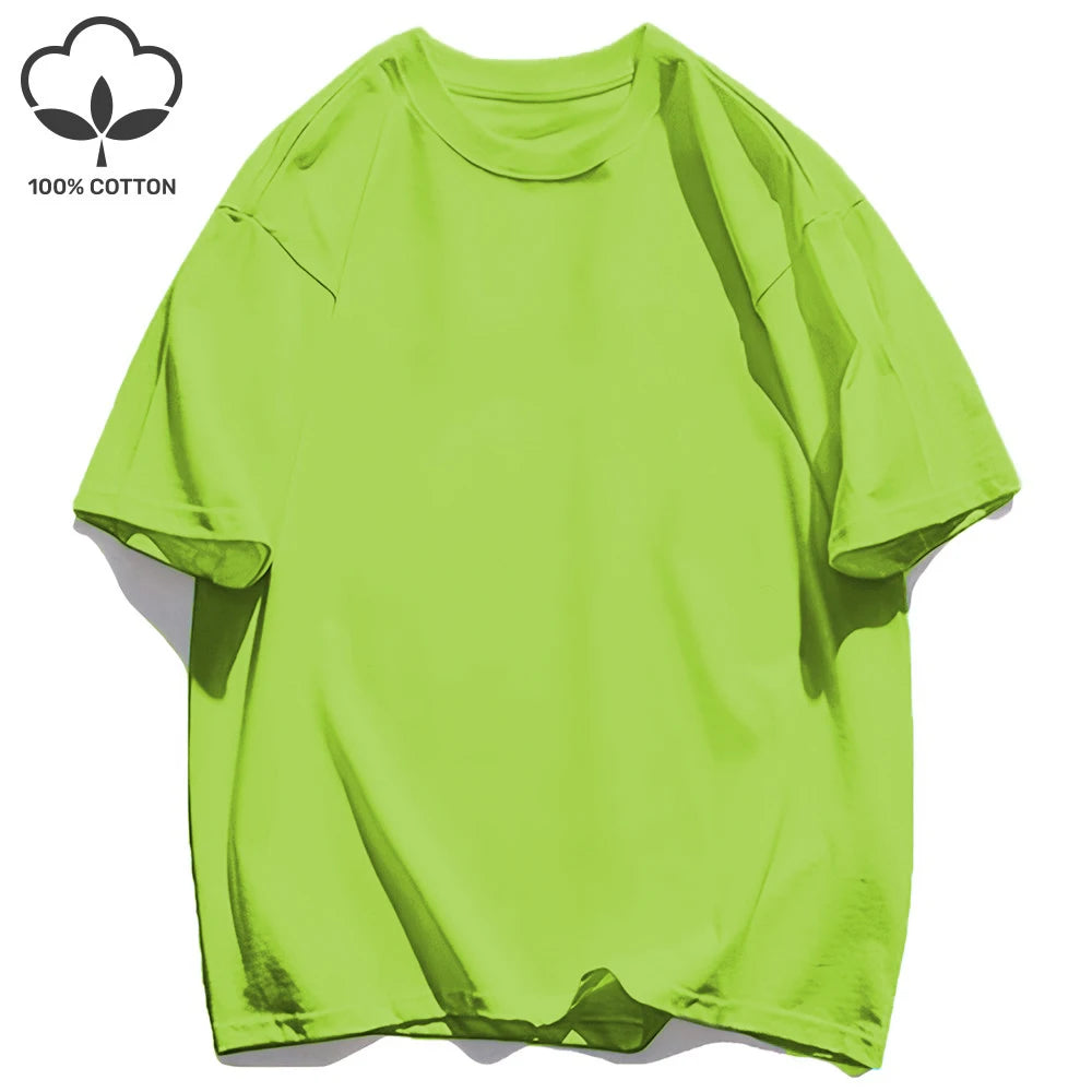 Korean Style Short Sleeve Y2K Solid T-Shirt Women Summer Trendy T Shirts Loose Multicolor Clothes Cotton All-Match Sportswear