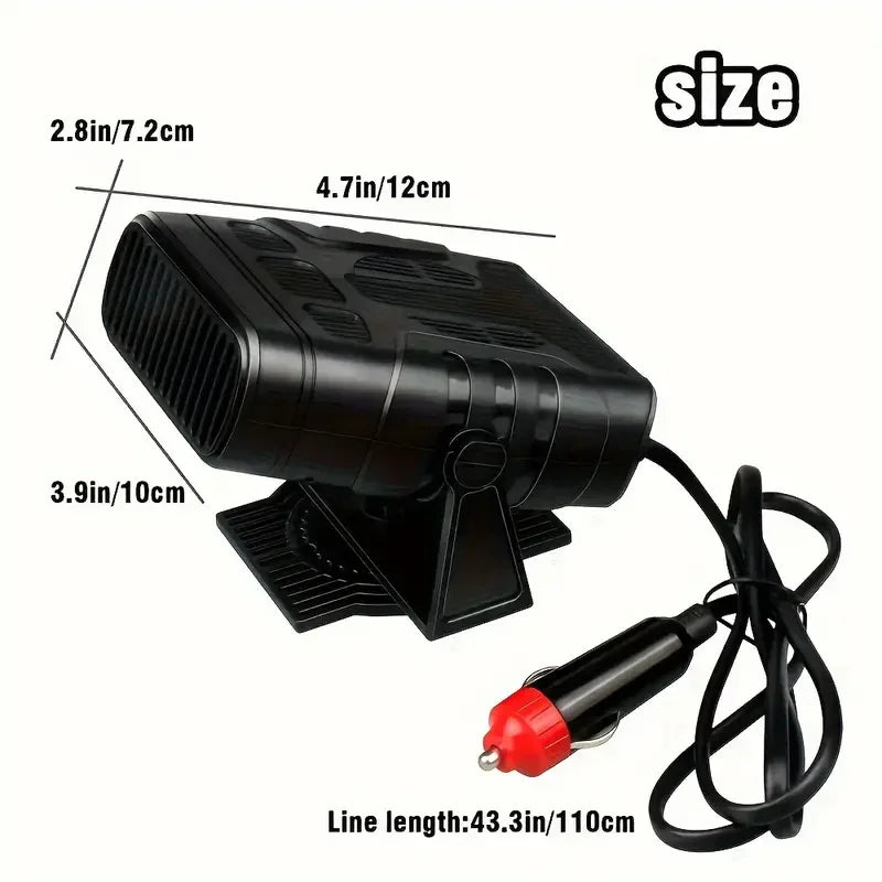 Car Heater Air Fan 12V Portable Demister Defroster Heating Fan Dryer Windshield Defogging Accessroies