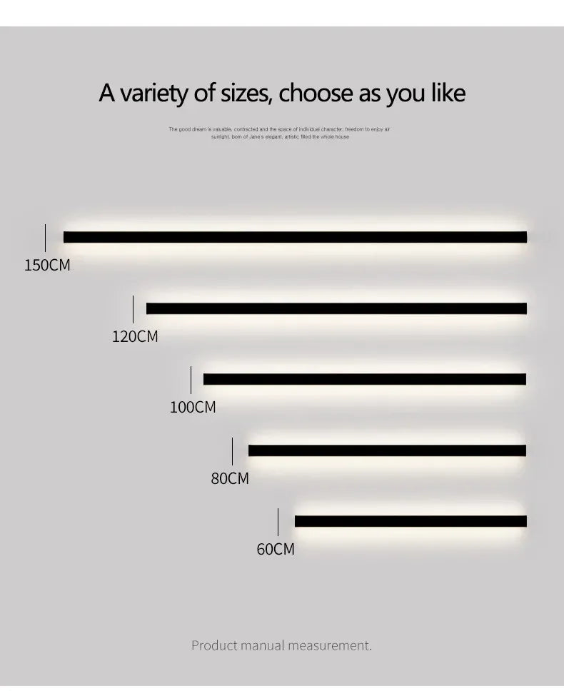 Modern Minimalist LED Wall Lamp Luxury Long Strip Light for Living Room Bedroom Bedside Ceiling Sofa Background Aisle Lighting