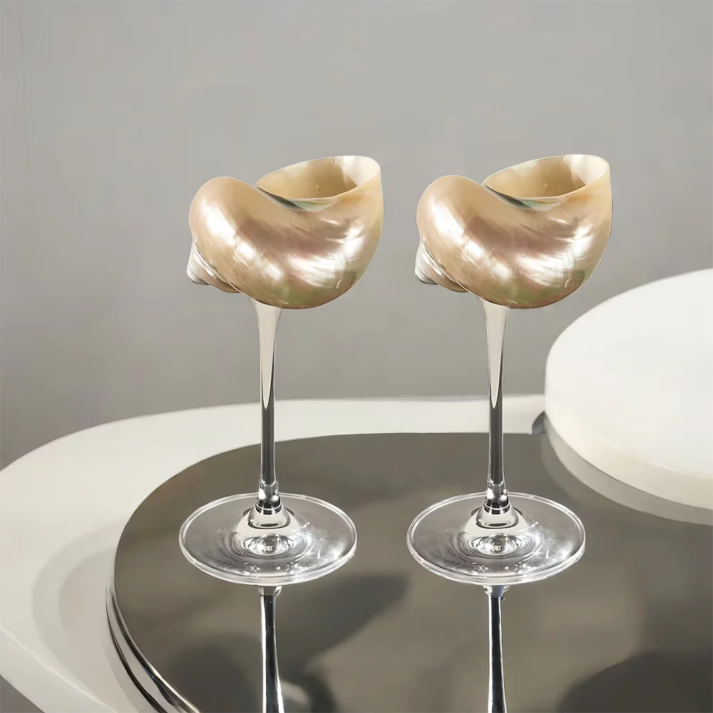 Shell Wine Glasses Valentine’s Day Gift Shell Wine Glasses Wedding Bridesmaids Gift Birthday Gift Decorative Gift (5.9inch)