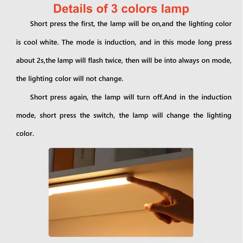 LED Motion Sensor Light Night Light Wireless USB Under Cabinet Light For Kitchen Cabinet Bedroom Wardrobe Sensor Indoor Lighting