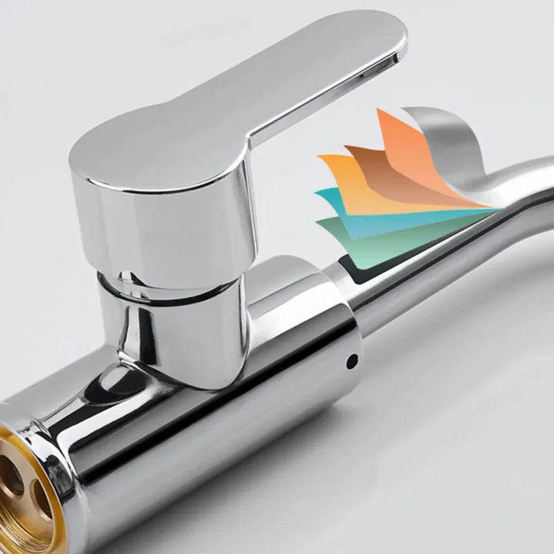 Cold Hot Mixer Tap Bathroom Chrome Plated Durable Faucet Polished Silver Swivel Basin Sink Tap Zinc Alloy Body