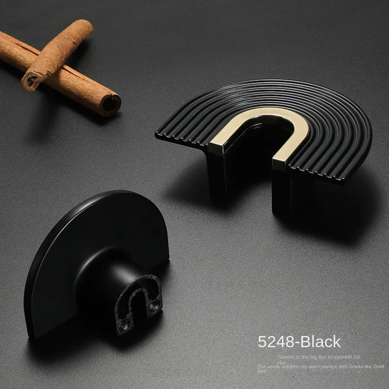 Brass Furniture Handles Modern Light Luxury Semi Circle Pulls Wardrobe Dresser Cupboard Cabinet Drawer Half Moon Knobs