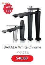 BAKALA Brass Matte Black Bathroom Sink Faucet Tap Hot Cold Wash Basin Water Swivel Spout Wall Mounted Bath Mixer