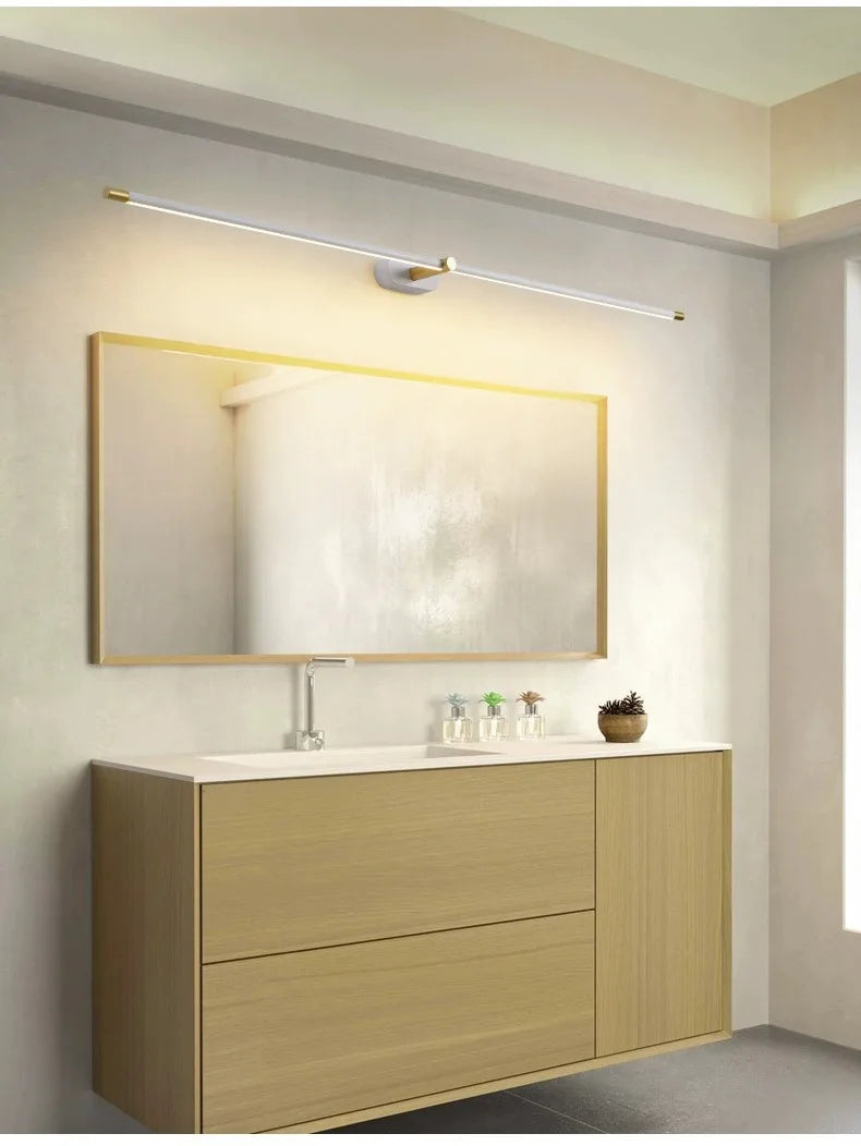 Modern Minimalist Mirror Headlights, Makeup Stands, Bathrooms, Mirror Cabinets, Straight Strip Wall Lights
