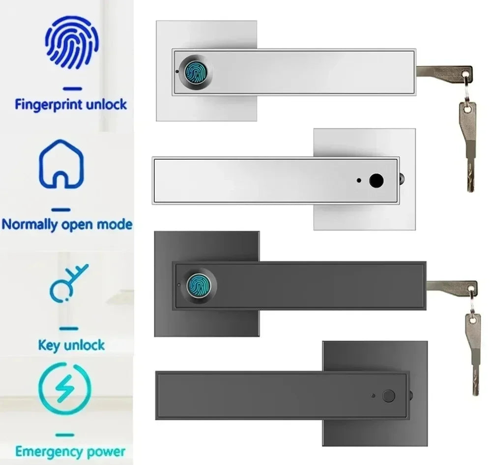 Fingerprint Password Door Lock Tuya Electronic Intelligent Digital Lock Bedroom Apartment Door Security Biometric Handle Lock