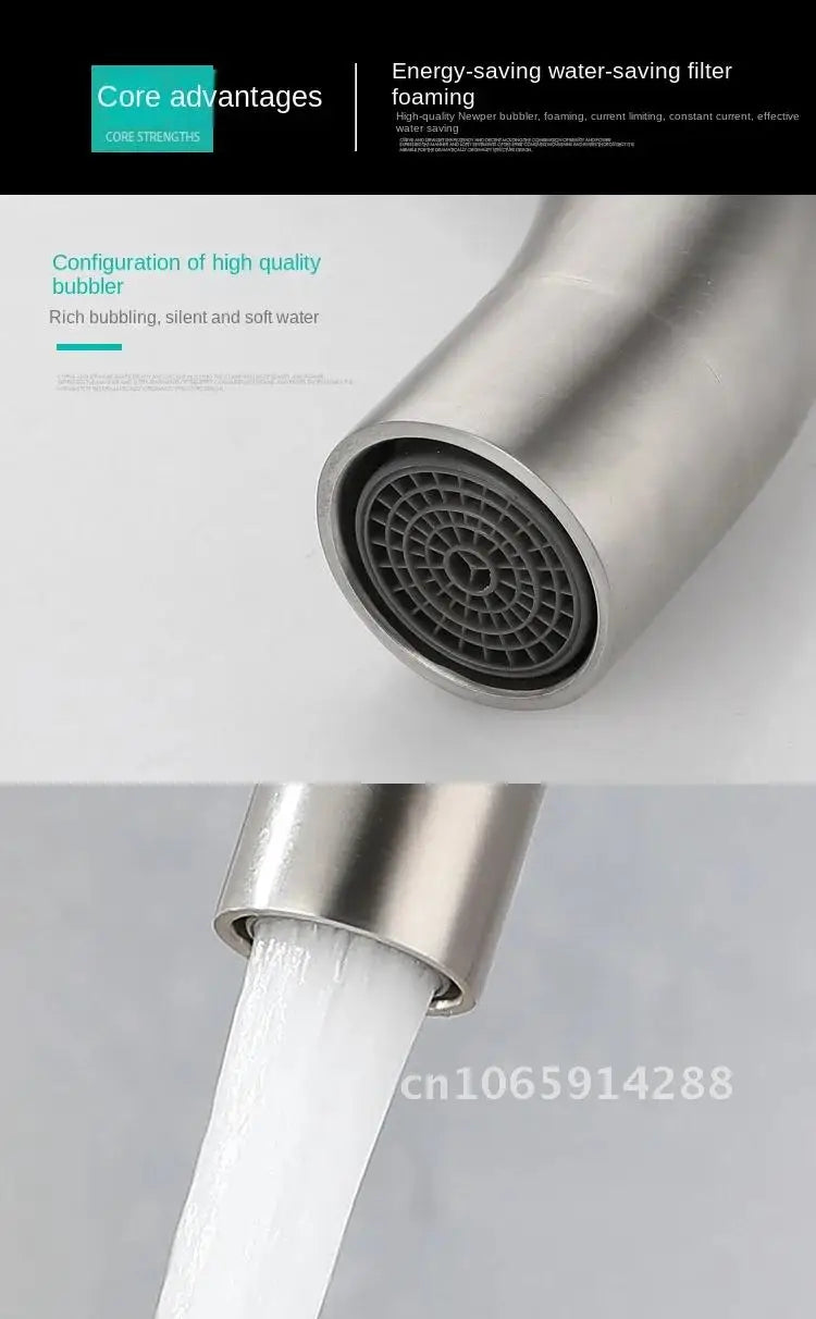 Free Faucet Bathroom WashBasin Dual Tap Solid 304 STAINLESS STEEL Faucet Handles Lead Set Basin Holes Tap Mixer Bathtub Sink 3