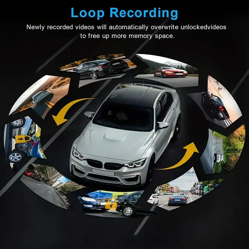 3 Camera Dash Cam For Car Camera 1080P Video Recorder Car DVR Front Rear View Camera Night Vision Black Box Car Accessories