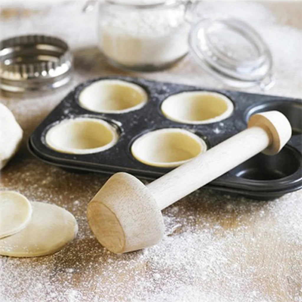 Premium Wooden Egg Tart Mold Double Side Tart Tamper Pastry Shaped Pusher For Baking Eggtart Pies Cake Kitchen Gadgets Tools