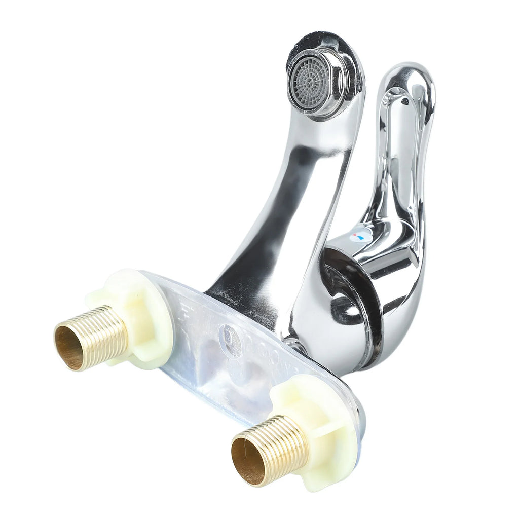 2 Hole Bathroom Sink Faucet Bathroom Sink Faucet Zinc Alloy 2 Hole Single Handle Hot and Cold Water Mixer Tap for Home Hotel