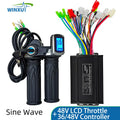 36V 48V 350W 18A E-Scooter Brushless Motor Sine Wave Controller LCD Speed Display Throttle for Electric Bicycle Scooter Tricycle