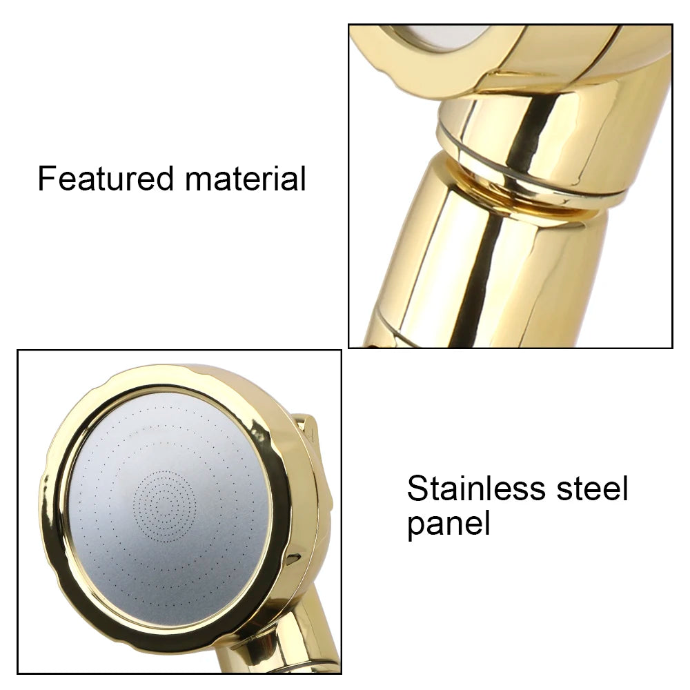 High Pressure Shower Head Set With Hose and Holder Silver 3 Modes Large Flow Rainfall Handheld Shower Faucet Bathroom Accessoies