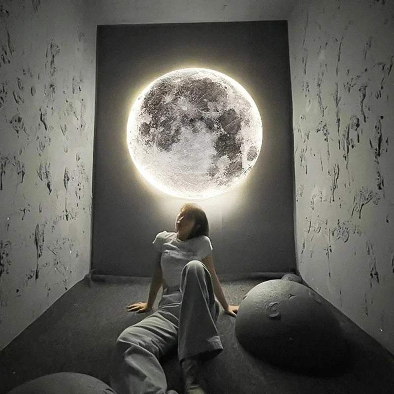 Modern Minimalist LED Moon Wall Lamp Indoor Lighting for Bedroom Background Wall Living ROOM Decorative Bedside Lights
