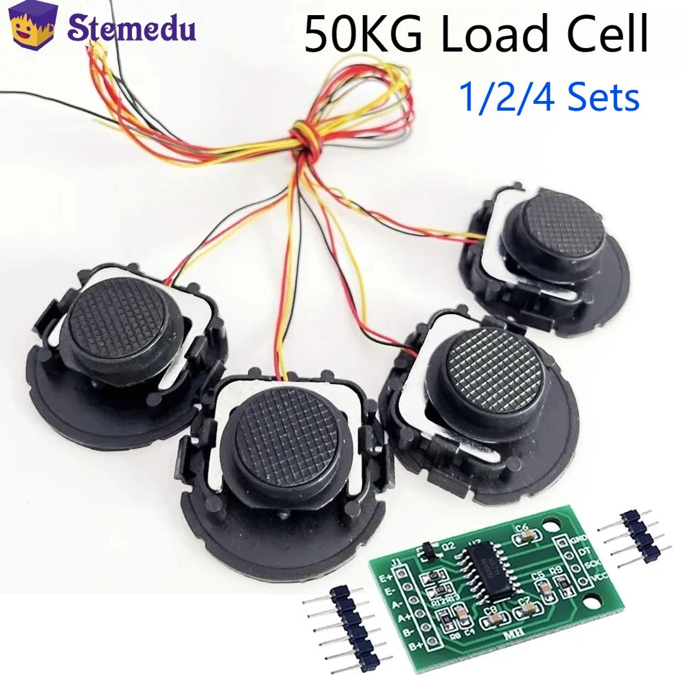 50kg Load Cell 50kg Weighing Sensor Half-bridge Strain Gauge with HX711 AD + Mounting Bracket Human Weight Sensor for Arduino