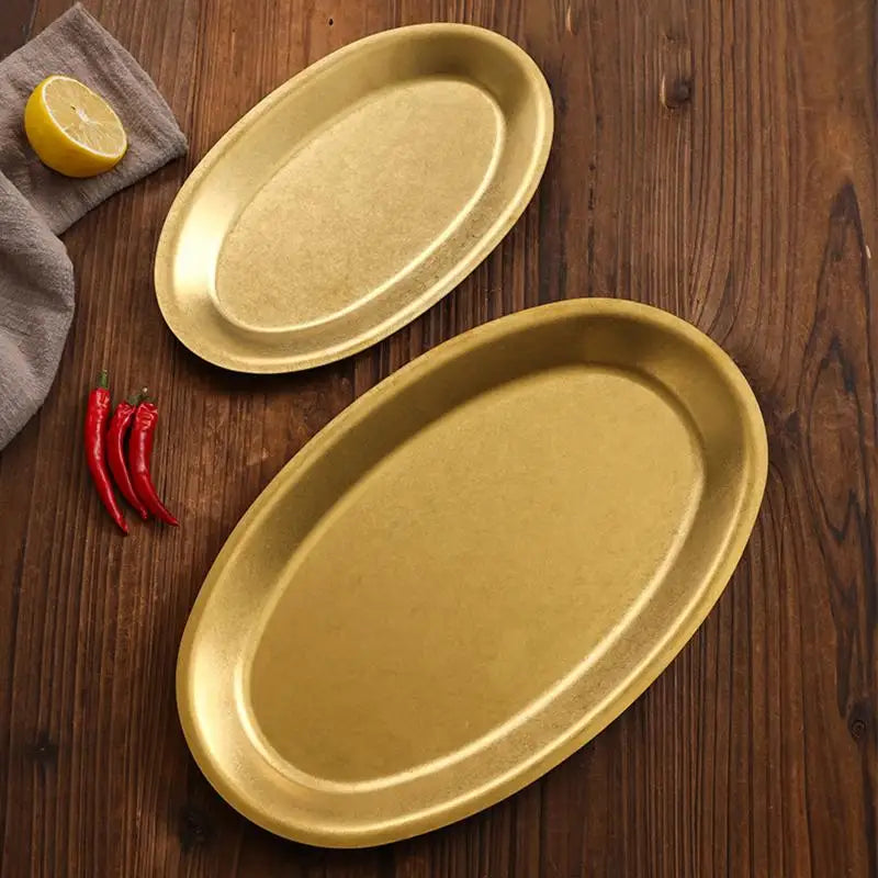 Kitchen small tools, multi size stainless steel plates, lunch containers, snack plates, dumpling plates, platters