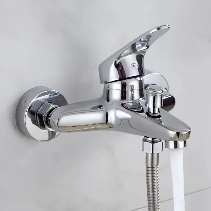 Wall Mount Sink Faucets Hot Cold Water Tap Hand Wash Basic Faucets Shower Multifunction Faucet Mixing Valve Bathroom Accessories