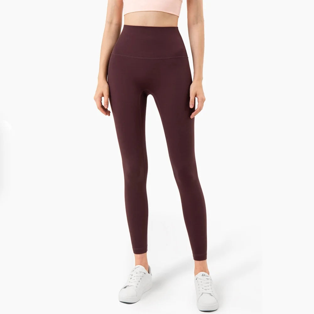 Solid Color Back Waist Pocket High Waist Fitness Yoga Legging soft Women Sport Pant Tight Butter Athletic Gym Ankle-Length Pants