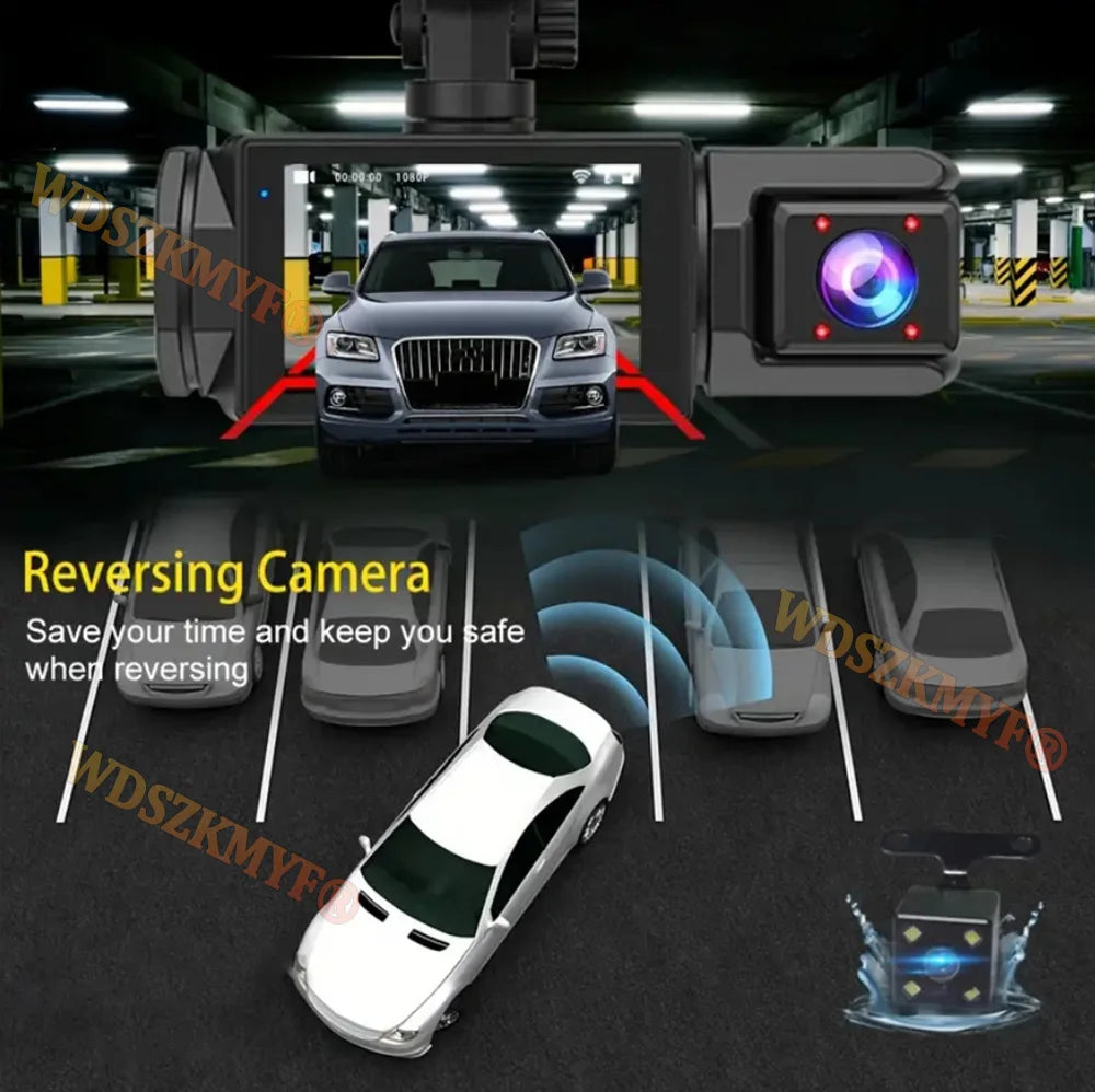 HD 1080P 2/3 camera Dash Cam for cars Front And Inside car camera with IR Night Vision Loop Recording wide angle Car DVR Camera