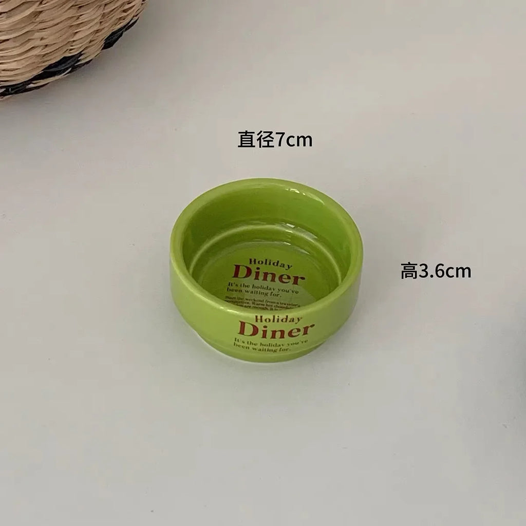 Korean Dishes, Afternoon Tea Utensils Ceramic Plate Home Western Food Round Dinner Plates Tableware High Value Gift ﻿