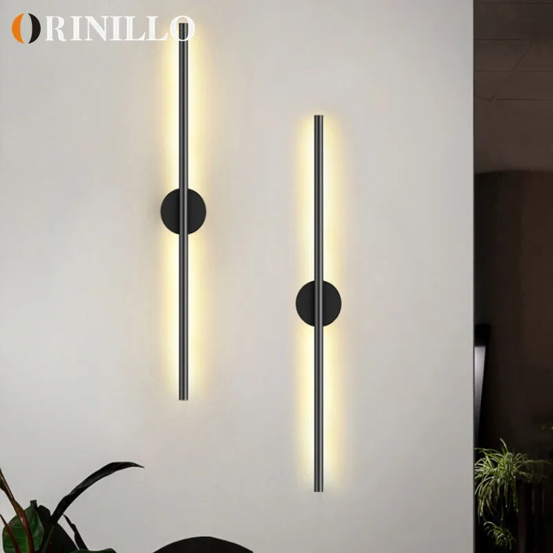 Modern minimalist led long wall lamp living room TV sofa bedroom bedside lamp background wall decorative lamp interior